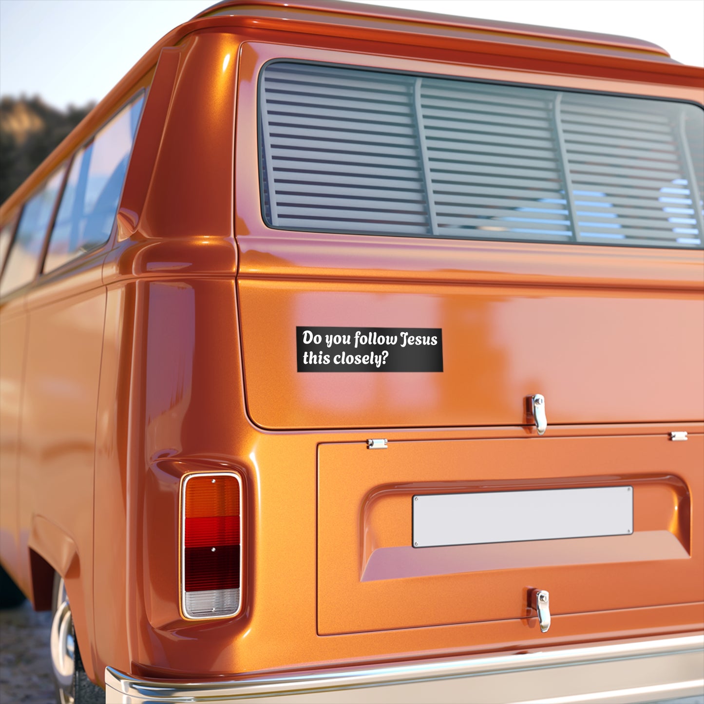 Inspirational Bumper Sticker - "Do you follow Jesus this closely?'
