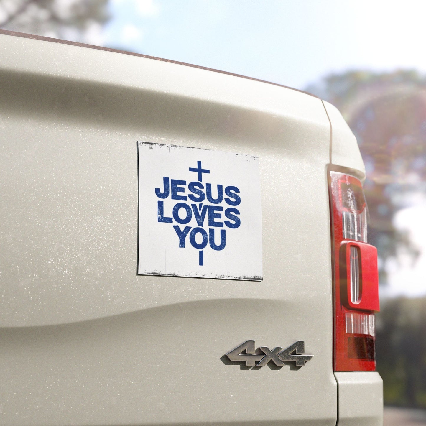 Inspirational Jesus Loves You Car Magnet