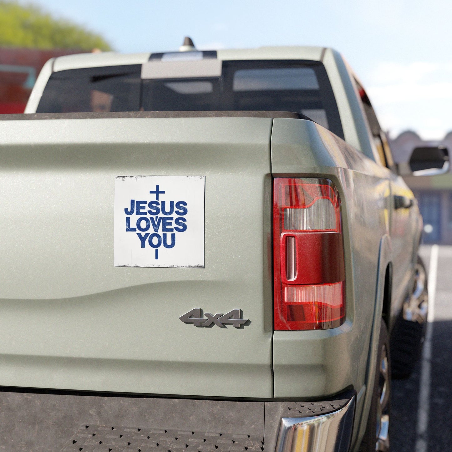 Inspirational Jesus Loves You Car Magnet